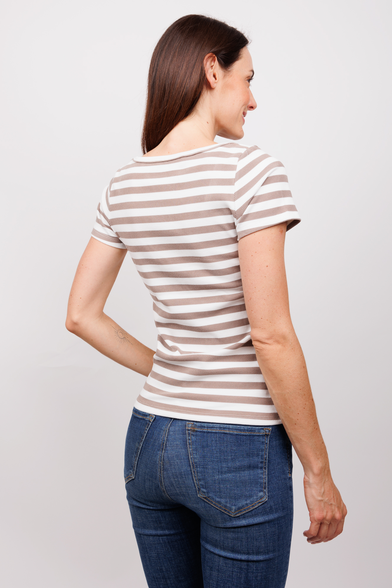 Blusa Juvenil Dama Slim Fit Top Manga Corta Escote Cuadrado