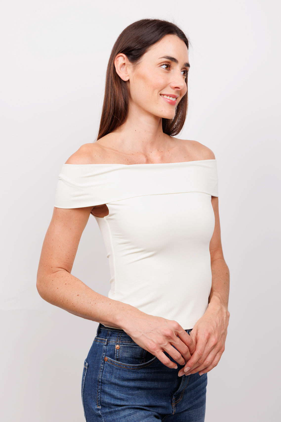Playera Juvenil Blusa Slim Fit Hombros Descubiertos Top Dama